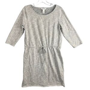 WHITE HOUSE BLACK MARKET Sweatshirt  Dress Tie Waist Medium Heather Gray EUC